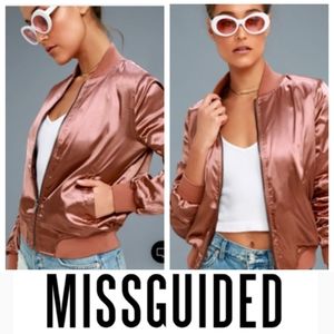 ❌SOLD SUPER CHIC Rusty Rose Satin Jacket